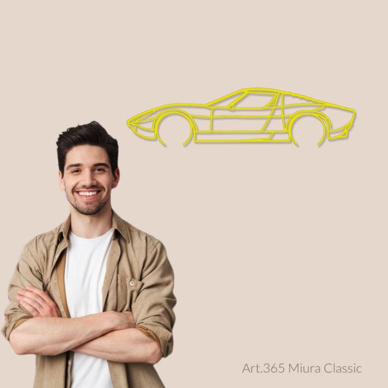 Décoration murale Art Design - silhouette Lamborghini MIURA CLASSIC - AD-ART365-M.N.60 - ART.365WALL60