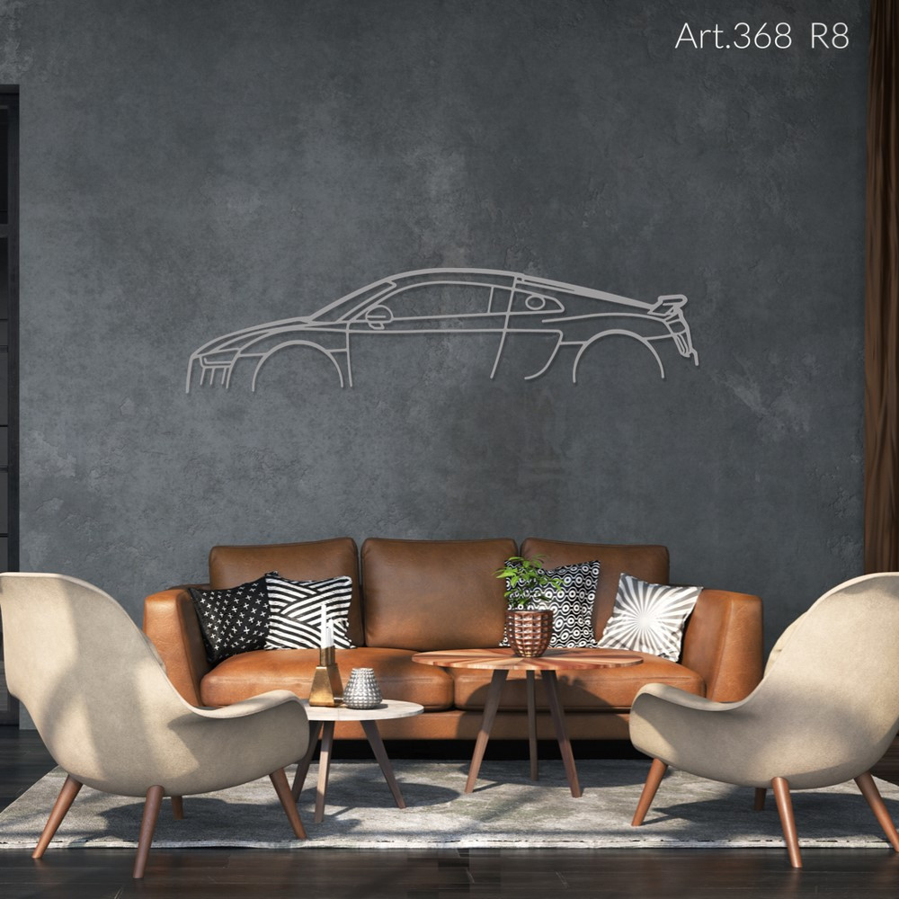 Decorazione murale Art Design - silhouette Renault R8 - AD-ART368-M.N.60 - ART.368WALL60