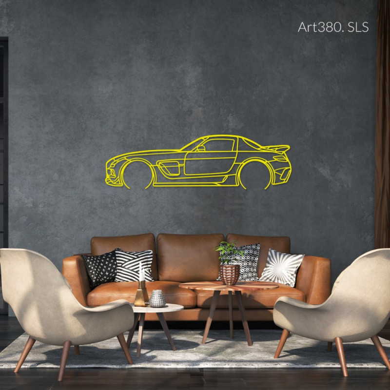 Art Design wall decoration - silhouette Mercedes SLS extension - AD-ART380-M.N.60 - ART.380WALL60