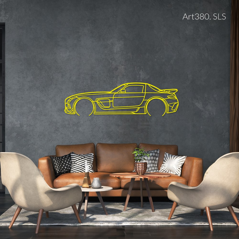 Décoration murale Art Design - silhouette Mercedes SLS extension - AD-ART380-M.N.60 - ART.380WALL60