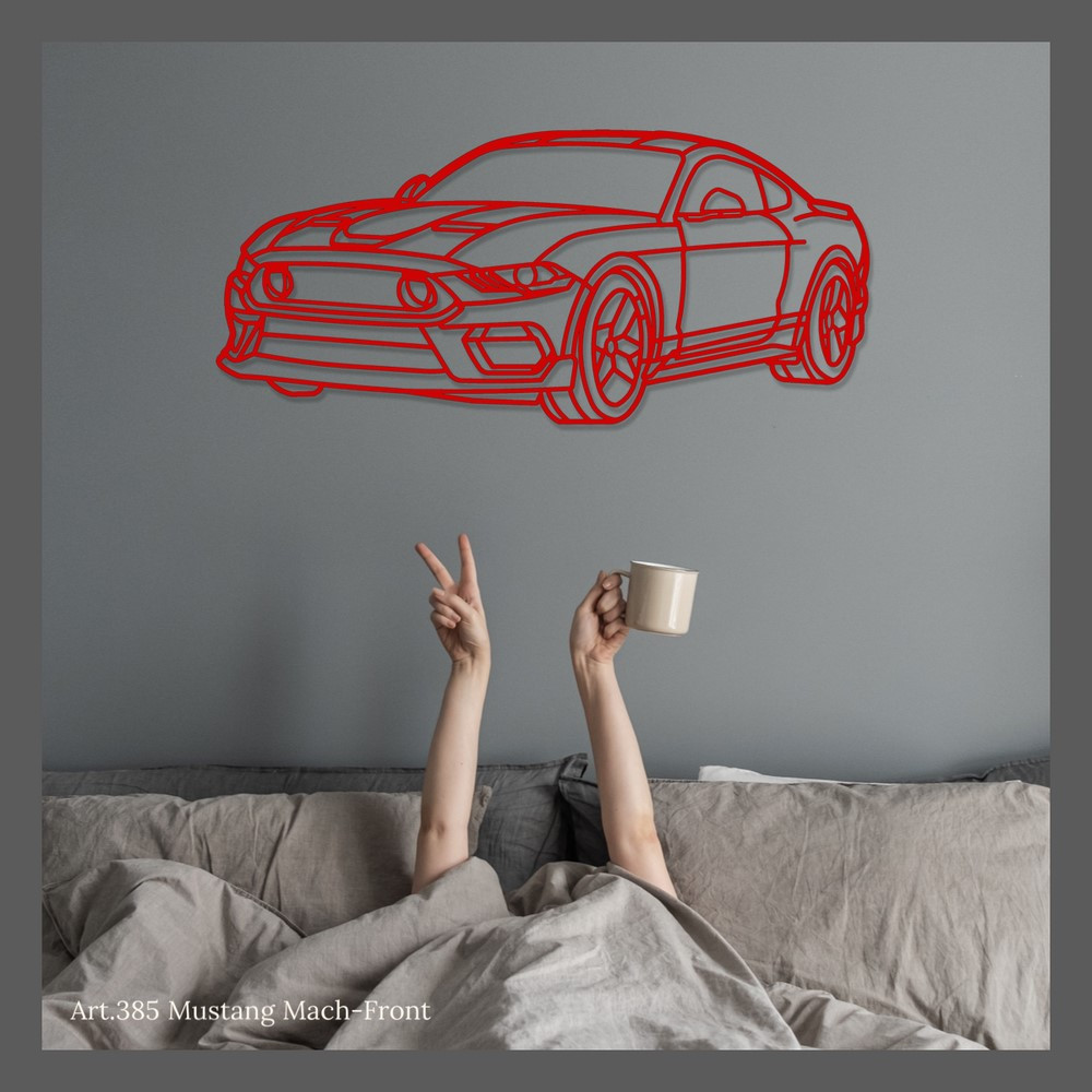 Art Design wall decoration - silhouette Ford MUSTANG MACH 1 - FRONT - AD-ART385-M.N.60 - ART.385WALL60