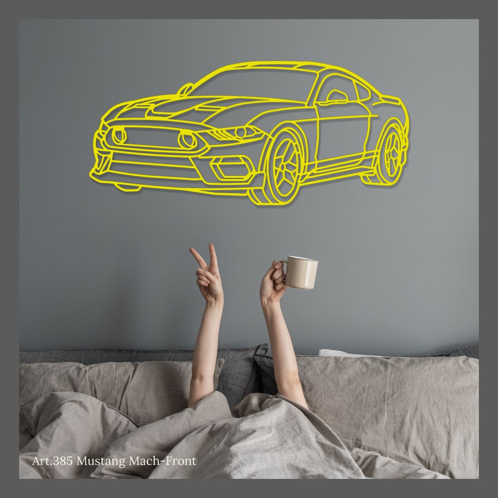 Art Design wall decoration - silhouette Ford MUSTANG MACH 1 - FRONT - AD-ART385-M.N.60 - ART.385WALL60