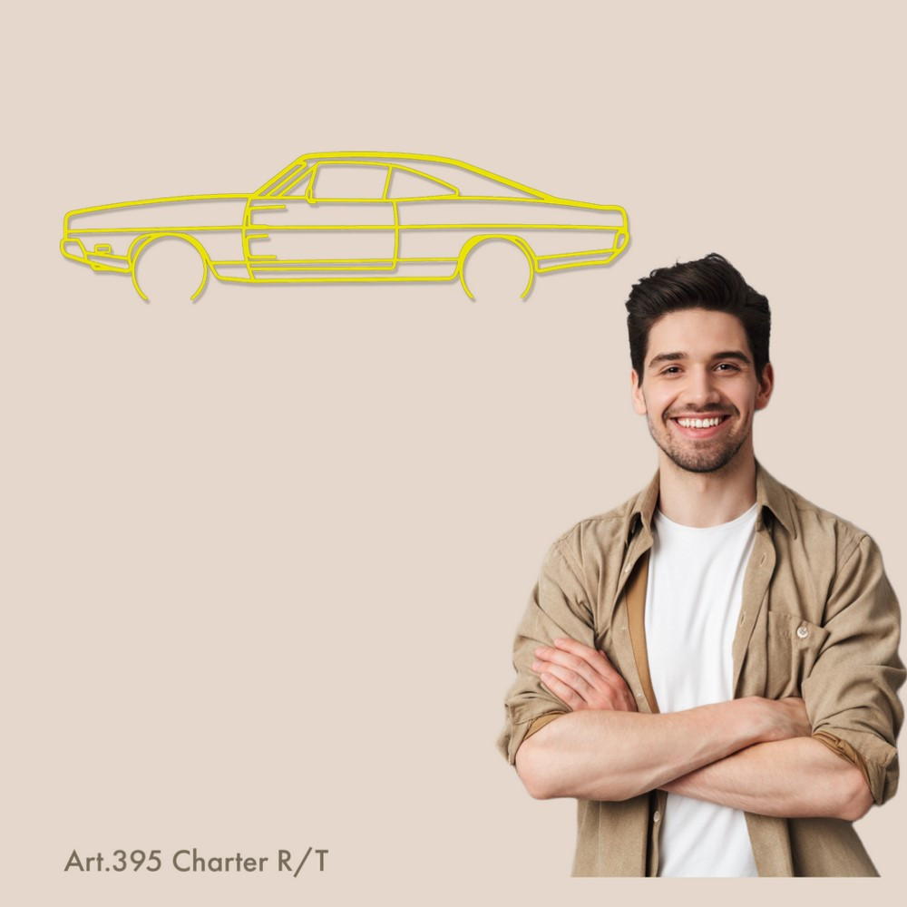 Muurkunst Design - Dodge CHARGER R/T silhouet - AD-ART395-M.N.60 - ART.395WALL60