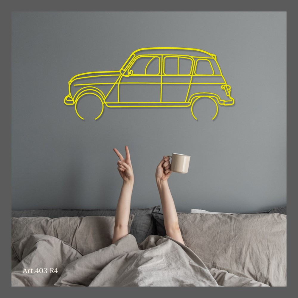 Art Design wall decoration - silhouette Renault R4 - AD-ART403-M.N.60 - ART.403WALL60