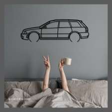 Kunst Design wanddecoratie - silhouet Audi RS4 2000 - AD-ART405-M.N.60 - ART.405-M