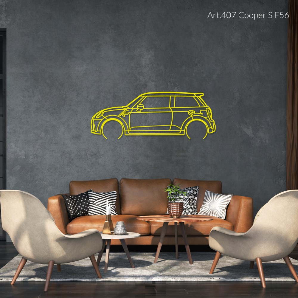 Art Design wall decoration - silhouette Mini COOPER S F56 - AD-ART407-M.N.60 - ART.407WALL60