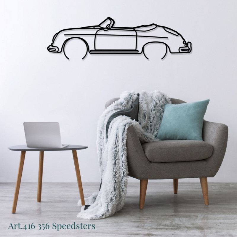 Muurkunst Design - silhouet Porsche 356 SPEEDSTERS - AD-ART416-M.N.60 - ART.416WALL60