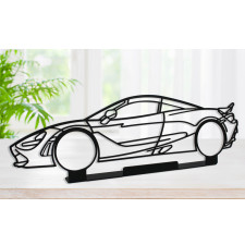 Décoration à poser Art Design support acier - silhouette Porsche CAYMAN GT4