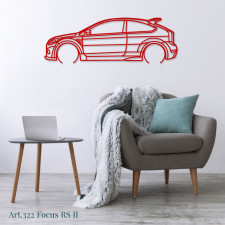 Decorazione da tavolo Art Design con supporto in acciaio - silhouette Ford FOCUS RS II
