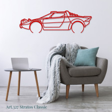 Décoration à poser Art Design support acier - silhouette Lancia STRATOS CLASSIC