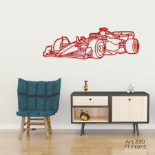 Décoration à poser Art Design support acier - silhouette  Formule 1 - FRONT