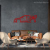 Art Design table decoration with steel stand - silhouette Ford PUMA RALLYE 23
