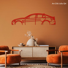 Decorazione da tavolo Art Design con supporto in acciaio - silhouette Alfa Romeo JULIA Q4