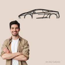 Decorazione da tavolo Art Design con supporto in acciaio - silhouette Lamborghini GALLARDO