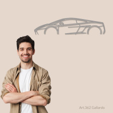 Décoration à poser Art Design support acier - silhouette Lamborghini GALLARDO