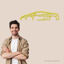 Décoration à poser Art Design support acier - silhouette Lamborghini GALLARDO