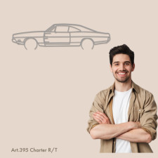 Décoration à poser Art Design support acier - silhouette Dodge CHARGER R/T