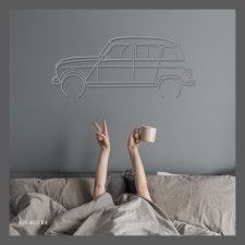 Décoration à poser Art Design support acier - silhouette Renault R4