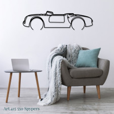 Art Design table decoration with steel stand - silhouette Porsche 550 SPYPERS