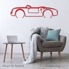 Art Design table decoration with steel stand - silhouette Porsche 550 SPYPERS