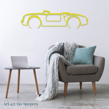 Art Design table decoration with steel stand - silhouette Porsche 550 SPYPERS