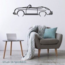 Décoration à poser Art Design support acier - silhouette Porsche 356 SPEEDSTERS