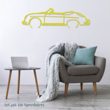 Décoration à poser Art Design support acier - silhouette Porsche 356 SPEEDSTERS