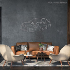 Décoration à poser Art Design support acier - silhouette Subaru IMPREZA 22 B FRONT