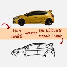 Décoration à poser Art Design support bois - silhouette Subaru IMPREZA WRC