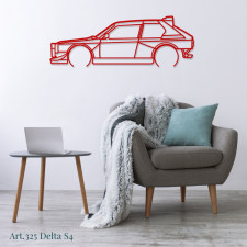 Décoration à poser Art Design support bois - silhouette Lancia DELTA S4