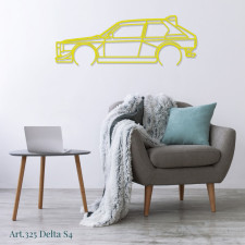 Décoration à poser Art Design support bois - silhouette Lancia DELTA S4