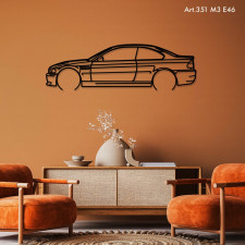 Décoration à poser Art Design support bois - silhouette BMW M3 E46
