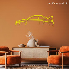 Décoration à poser Art Design support bois - silhouette Subaru IMPREZA 22 B