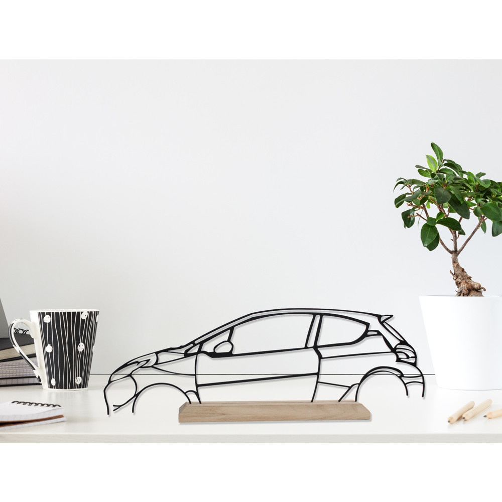 Décoration à poser Art Design support bois - silhouette Alfa Romeo JULIA Q4 - AD-ART356-TB.N.60 - ART.356OAKT60
