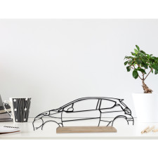 Art Design table decoration with wood base - silhouette Lamborghini MIURA CLASSIC