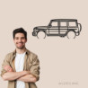 Art Design table decoration with wood base - silhouette Mercedes G AMG