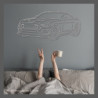 Decorazione da tavolo Art Design con base in legno - silhouette Ford MUSTANG MACH 1 - FRONT