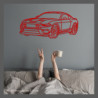 Decorazione da tavolo Art Design con base in legno - silhouette Ford MUSTANG MACH 1 - FRONT