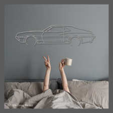 Decorazione da tavolo Art Design con base in legno - silhouette Ford GRAN TORINO