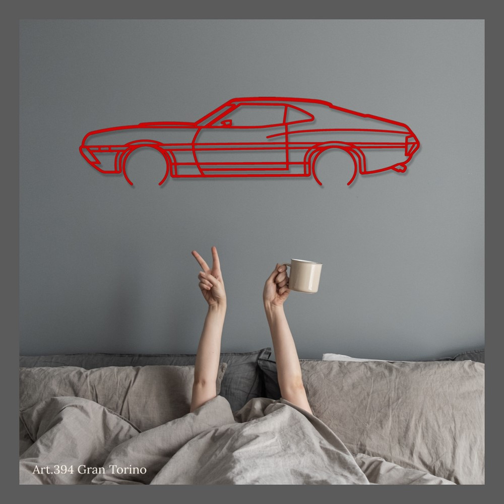 Houten wanddecoratie - silhouet Ford GRAN TORINO - AD-ART394-TB.N.60 - ART.394OAKT60