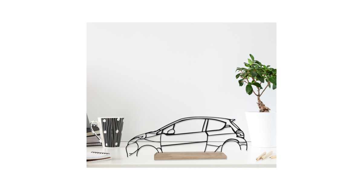 Décoration à poser Art Design support bois - silhouette Audi RS4 2000