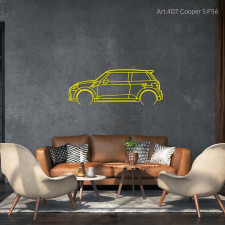 Décoration à poser Art Design support bois - silhouette Mini COOPER S F56