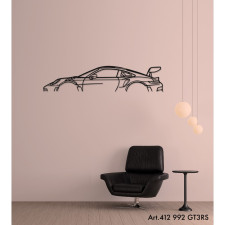 Décoration à poser Art Design support bois - silhouette Porsche 992 GT3RS