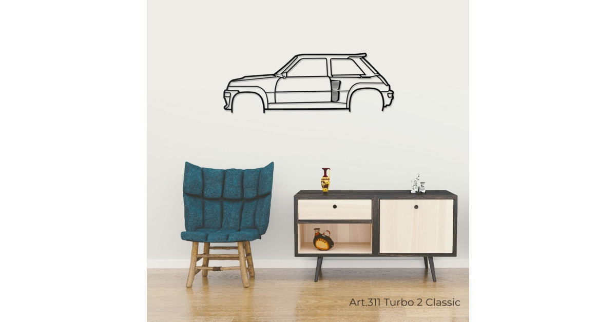 Decorazione murale Art Design - silhouette Renault TURBO 2 CLASSIC