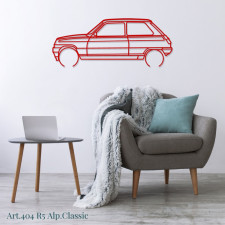Décoration à poser Art Design support acier - silhouette Renault R5 ALP. CLASSIC
