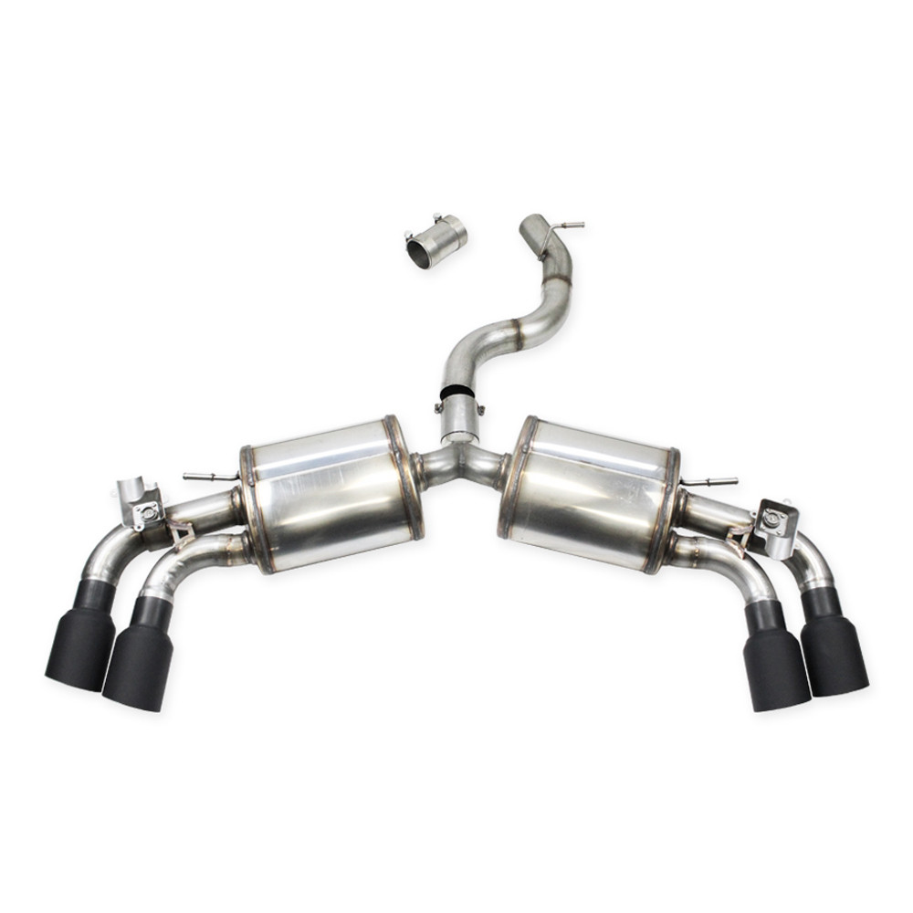 Posteriore con 2 silenziatori doppia uscita 2x100mm Racing +valvola Inoxcar per Audi S3 (GY) 2,0TFSi dopo 2021 - IC-VALVS30510CBK - VALV.S3.05.10CBLACK - 3666618145389