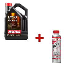 Engine oil change pack Motul 8100 X-cess 5w40 oil + free engine cleaner