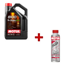 Pack vidange Motul huile 8100 X-clean EFE + nettoyant moteur gratuit