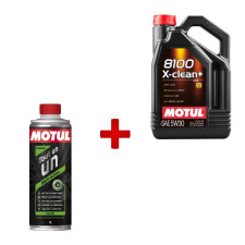 Motul 8100 X-clean technisch inspectiepakket + gratis benzinemotorreiniger