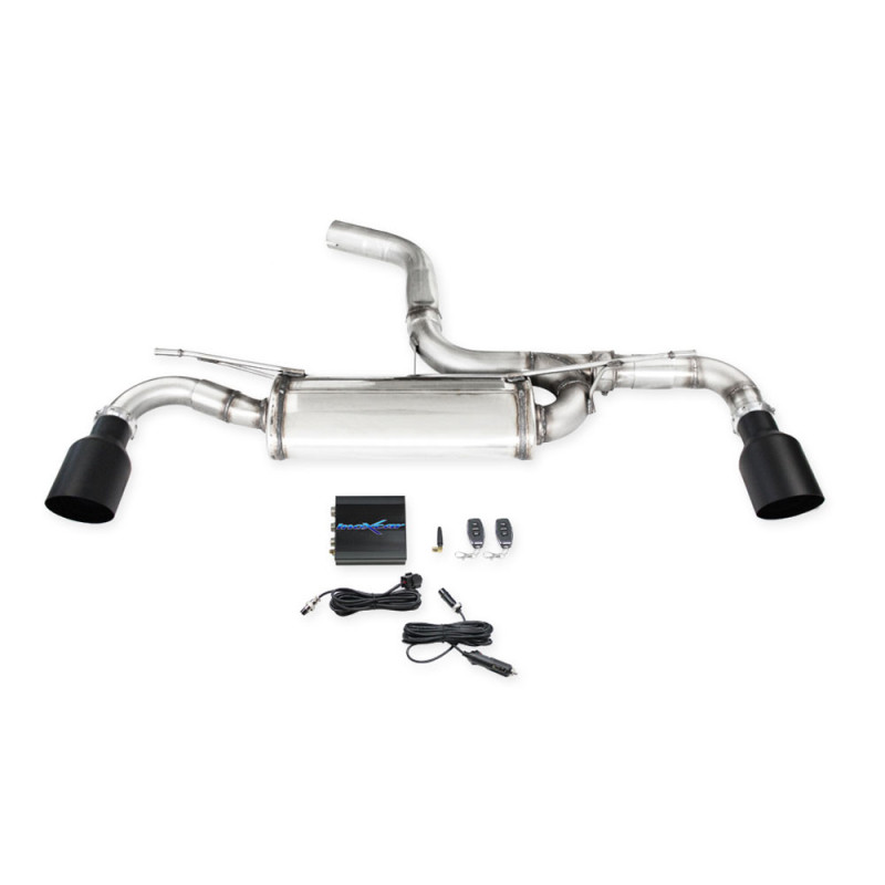 Achterdemper + klep 100mm Keramisch Zwart Inoxcar Volkswagen Golf 8 Gti 2,0 na 2020 - IC-VALVGOLF810CBK - VALV.GOLF8.10CBLACK - 3666618149462